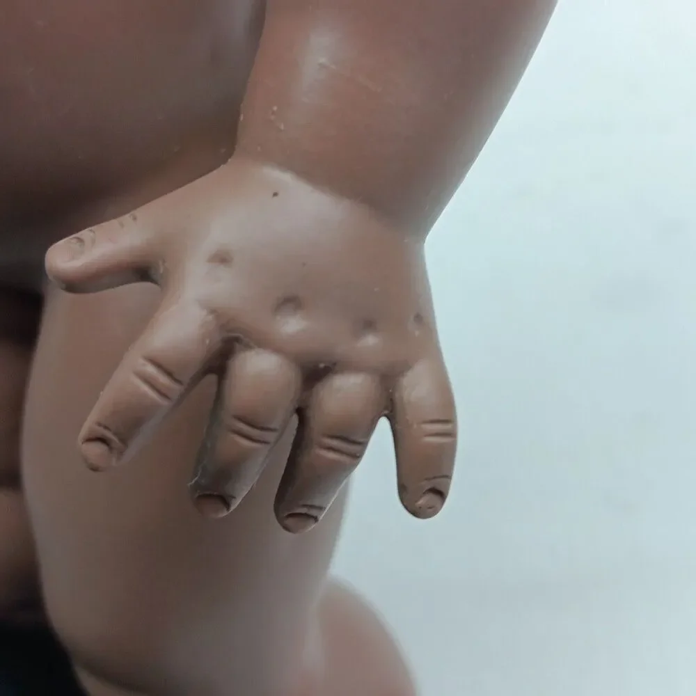 African American EEgEE Softina Drink Wet Doll Rubber Skin 1971 Nude Vintage